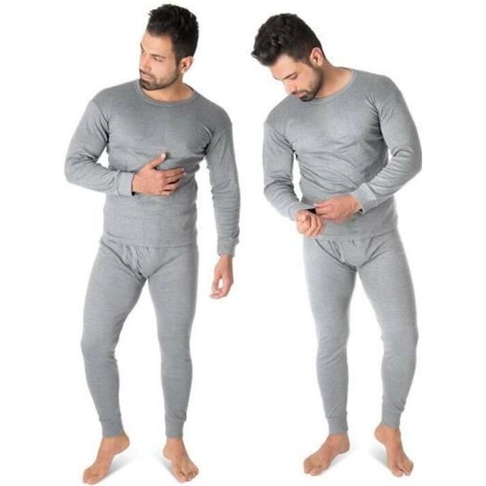 Lot de 2 Ensemble Sous-Vêtements Long Thermique - Homme - Polaire - Sous  Vêtements de Ski, Sport, Moto - 3XL - Gris Gris - Cdiscount Sport