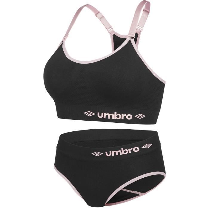 umbro ensemble brassière shorty de sport sans coutures - noir