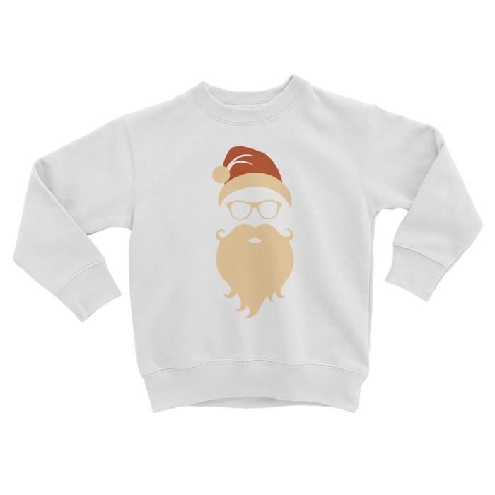 Sweatshirt Enfant Père Noel Hipster Noel Hiver Cadeau Blanc Cdiscount