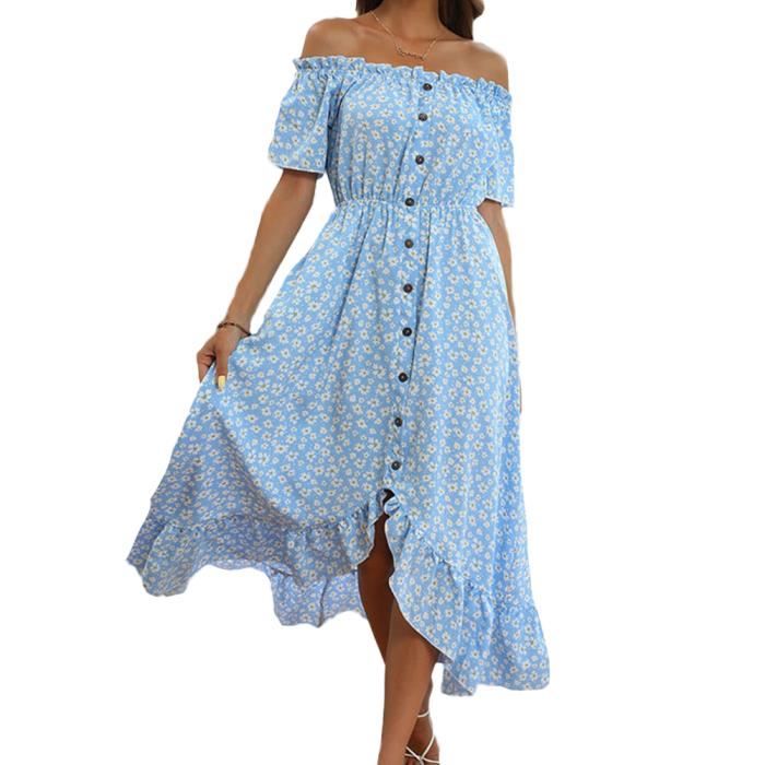 Robe d't de Plage pour Femme Robe  Motif Floral avec paules ...