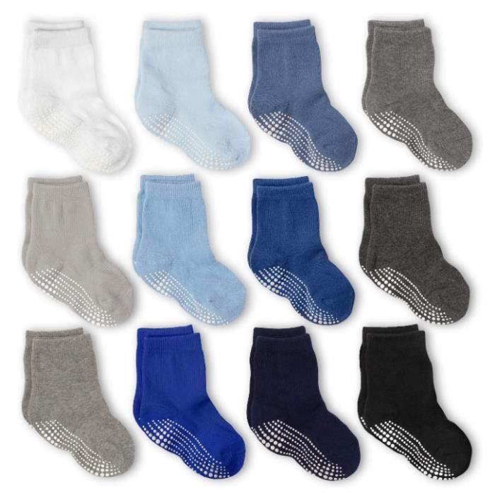 Chaussettes Antidérapantes Sport Coton - 12 Paires - Bébé tout-petit  nourrisson nouveau-né enfant garçon fille (Garçons, 12-36 Mois) Couleur  aléatoire - Cdiscount Prêt-à-Porter