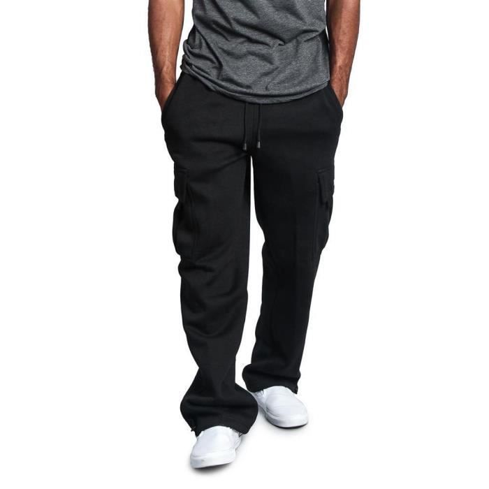 Pantalon de jogging pour homme coupe droite ample couleur