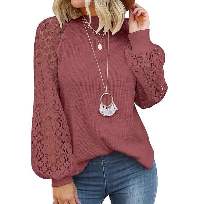 Marron FEMME Chemises à manches longues Satin Col De Chemise 2715104
