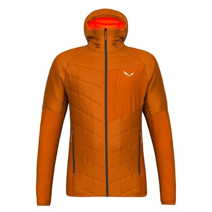 Veste Salewa Ortles Hybrid TWR Homme Taille S - Gris Et Orange - Nylon