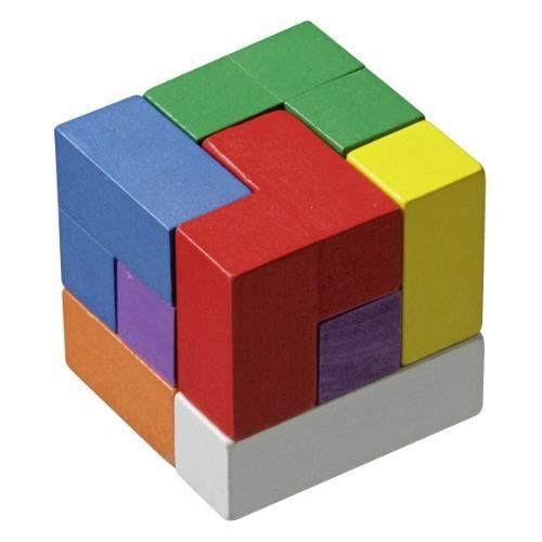 Puzzle - PHILOS - Cube Soma Coloré - Enfant - Multicolore - Puzzle en bois
