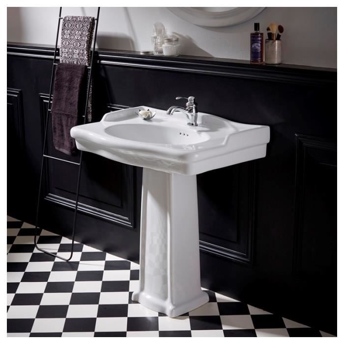 Lavabo Colonne Epoque Retro Blanc Cdiscount Bricolage