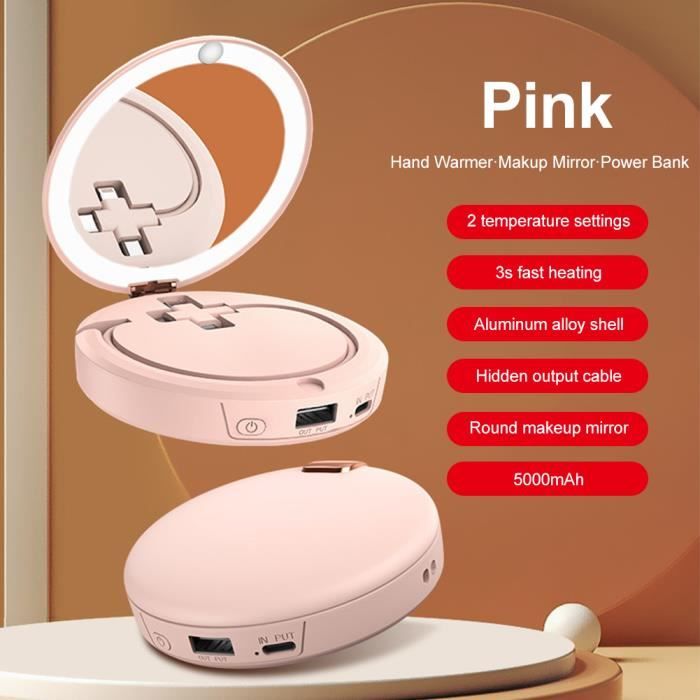 Chaufferette Mains Rechargeable 6000mAh - 2 En 1 Magnétique, 4 Niveaux Chaleur, USB-C