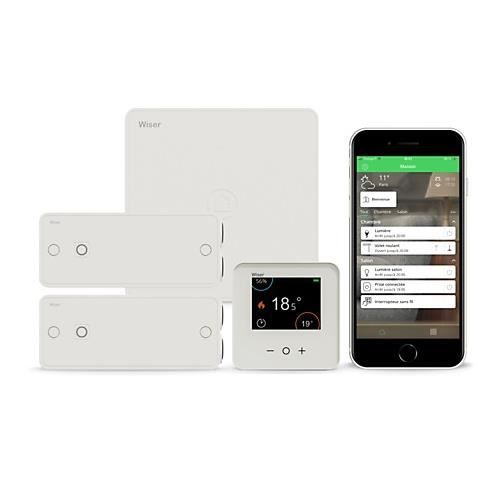 Kit thermostat connecté - SCHNEIDER ELECTRIC - Wiser - Pour 2 radiateurs - Programmable - Électrique