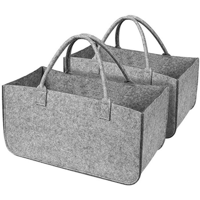 Sac à Buche Sac en Feutre Bois Panier à Bûches Porte Journaux Sac de  Rangement pour Buche Gris - Cdiscount Maison