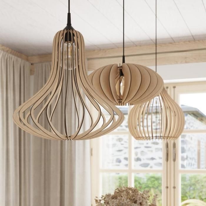 Suspension Bois Poire pour Ampoule E27 - SILAMP Suspension Bois Poire pour Ampoule E27 - SILAMP