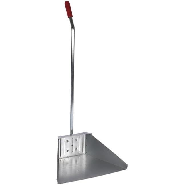 Pelle à Poussière Industrielle En Métal Galvanisé - Manche Incurvé, Rebord Caoutchouc - Nettoyage Pro