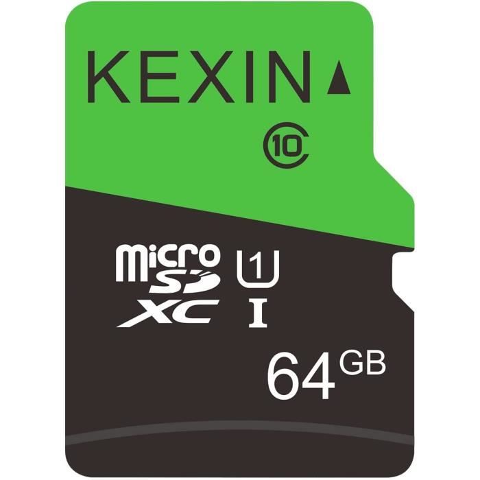 Lot 5 Cartes Micro SD 64Go KEXIN - UHS-I U3 V30 A1 - 4K UHD - Pour Smartphone, Android, Tablette, Appareil Photo