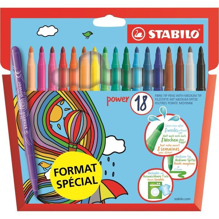 Stabilo Etui Carton De 18 Feutres De Coloriage Format Special Coloris Eclatant Cdiscount Beaux Arts Et Loisirs Creatifs