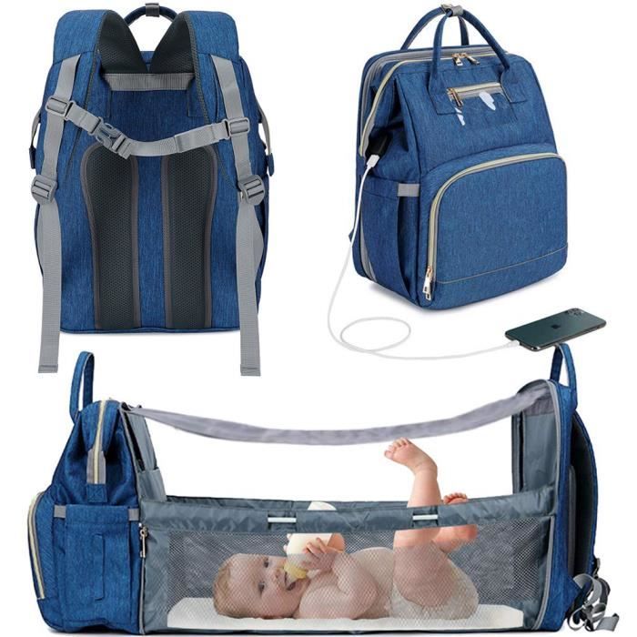Sac A Dos A Langer Avec Lit A Langer Lit Pliant Portable Multifonctionnel Pour Bebe Sacs A Langer Pour Bebe Sac A Dos Bleu Achat Vente Sac A Langer 0738615849195 Cdiscount