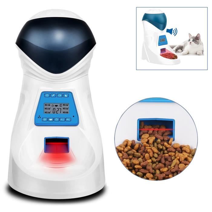 Comparer les prix de Distributeur d'Aliment Automatique 6 repas pour Chien Chat Distributeur de Nourriture Contrôle de Portion et Enregistrement Vocal