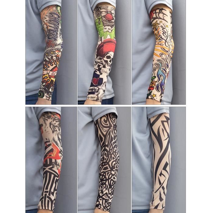 SHINA 6 Stück Set de manchette Tatouages temporaires Faux manchons de tatouage Arm Beleg Unisex 