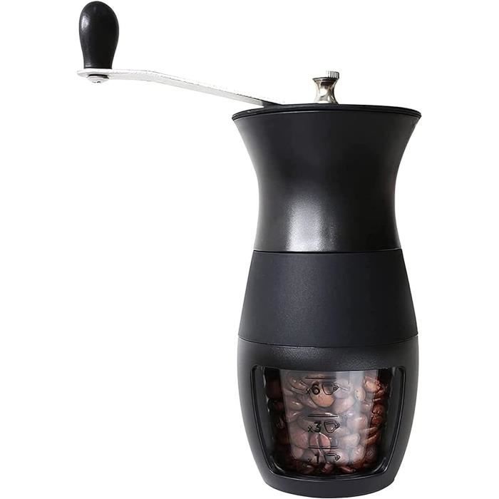 Moulin à Café Manuel – Broyeur Conique Réglable 40 Niveaux – Capacité 30 G – Acier Inox – Pour Expresso, Voyage, Camping – Noir - 6