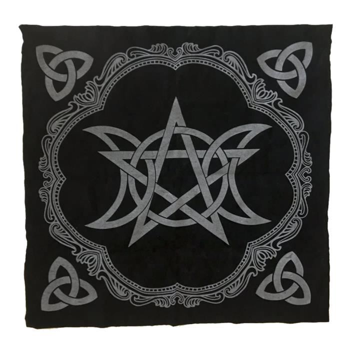 Witchy Cauldron Nappe de Divination de Tarot pour Lecture et autel, Tissu de sorcière, Broderie sorcière, Velours, Toucher Soie, Croix Celtique (Noir Witchy Cauldron Nappe de Divination de Tarot pour Lecture et autel, Tissu de sorcière, Broderie sorcière, Velours, Toucher Soie, Croix Celtique (Noir