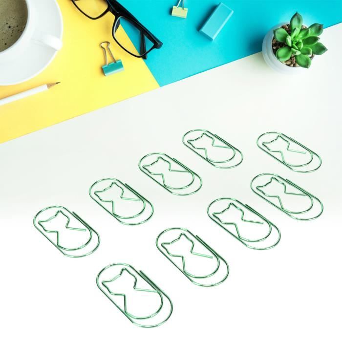 FHE 30PCS trombones en fer en forme de chat trombones