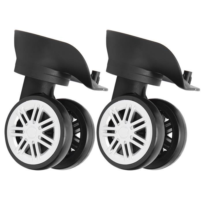 Roues De Remplacement Pour Valise - Paire De Roulettes Pivotantes Muettes Double Rangée A19 - Faciles à Installer