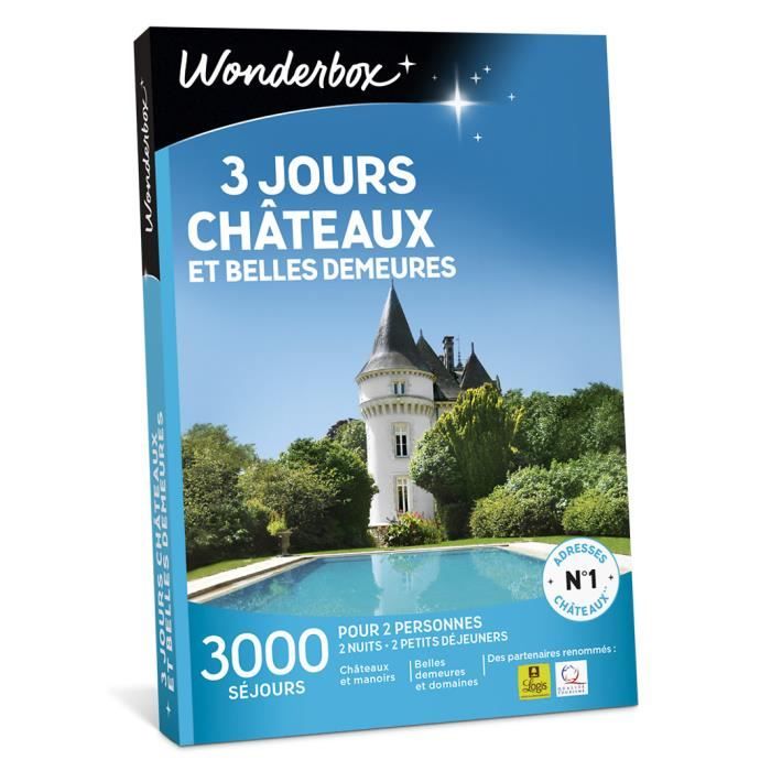 Wonderbox - Coffret cadeau - 3 jours châteaux et belles demeures - 3000 séjours d’exception