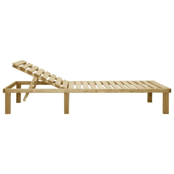hua - bains de soleil - chaise longue bois de pin imprégné - yosoo - dx20148