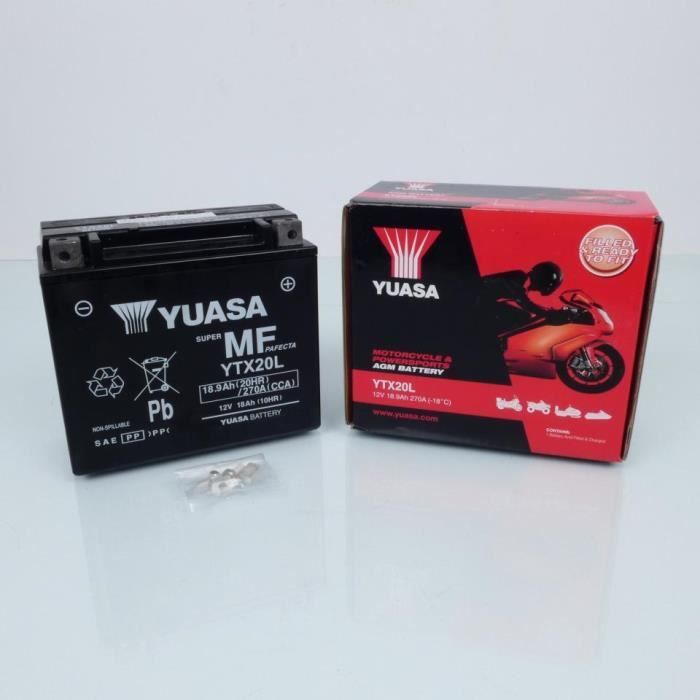 Batterie moto YUASA YTX20L-BS 12V 18.9AH 270A