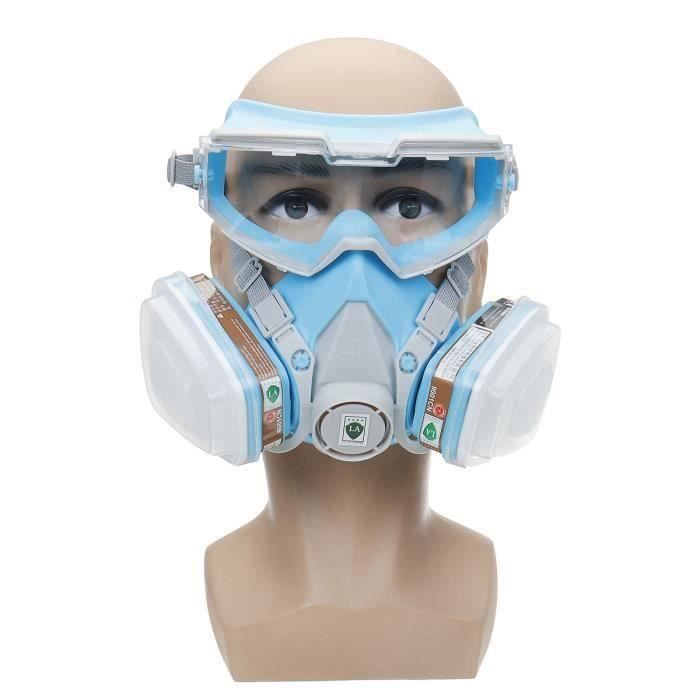 Masque Respiratoire GWCYMYD Avec Lunettes Et Filtres - Silicone Confortable 20x13x14cm - Double Filtration Anti-Poussière, Vapeurs & Pesticides