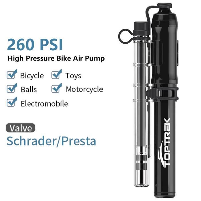 Tiakia Pompe à vélo, Mini Pompe à Main Portable Pompe a Velo Haute Pression 210 psi 14.5 Bar Tiakia Pompe à vélo, Mini Pompe à Main Portable Pompe a Velo Haute Pression 210 psi 14.5 Bar