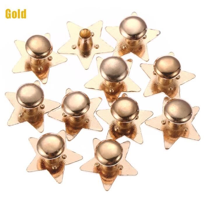 Lot De 10 Rivets à Vis Laiton - Tête Ronde 8mm - Neuf - Zerberus