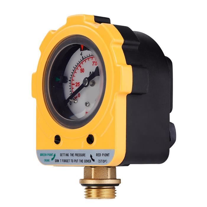Pressostat Compresseur Air 230V - Réglable 3.0 à 8.8 Bar, Avec Manomètres Et Raccords - Pièce Rechange Atelier