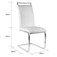 Lot de 2 chaises contemporaines - Similicuir blanc rembourré pour salle à manger - Métal - Design-1