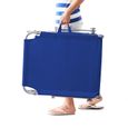 Chaise longue pliable Hawaii Bleu transat avec pare-soleil bain de soleil pour plage jardin camping transport-1