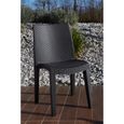 Chaises empilables effet rotin DMORA - Made in Italy - Anthracite - Jardin - Design - 48x55x86 cm-1