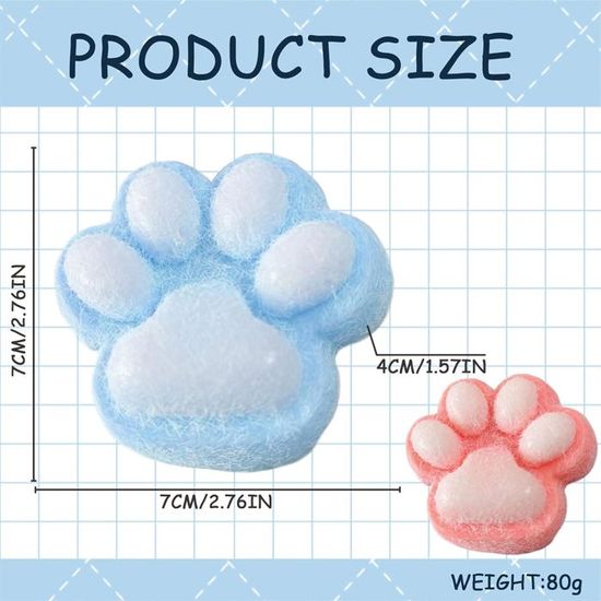 Squishy Patte De Chat 4 Pièces – Jouet Anti-Stress Kawaii En Silicone, Soulagement Anxiété Et Concentration, Cadeau Adulte Enfant