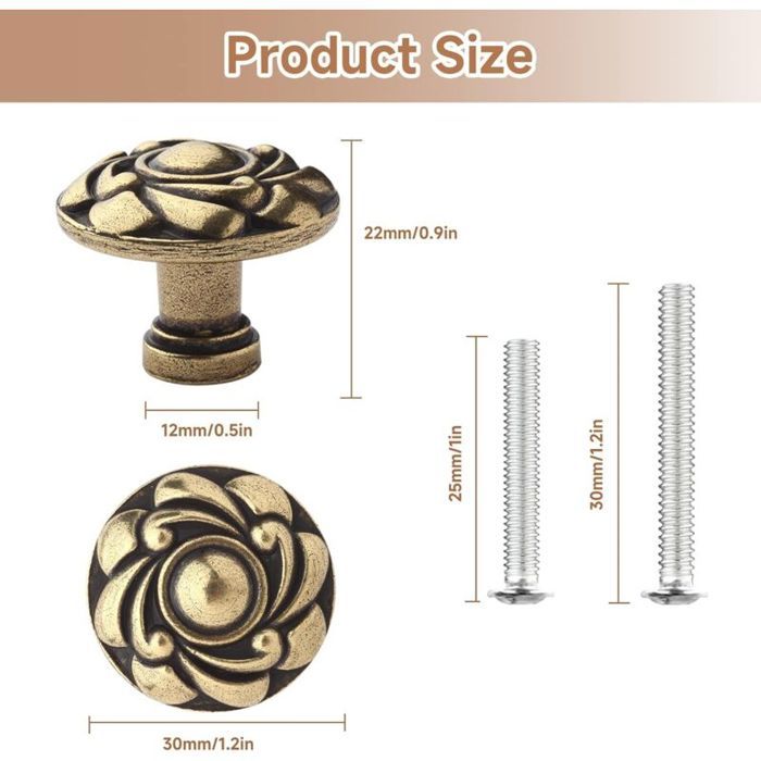 ZHENGYYUU 13 Pcs Bouton De Meuble Vintage, Bouton De Porte De
