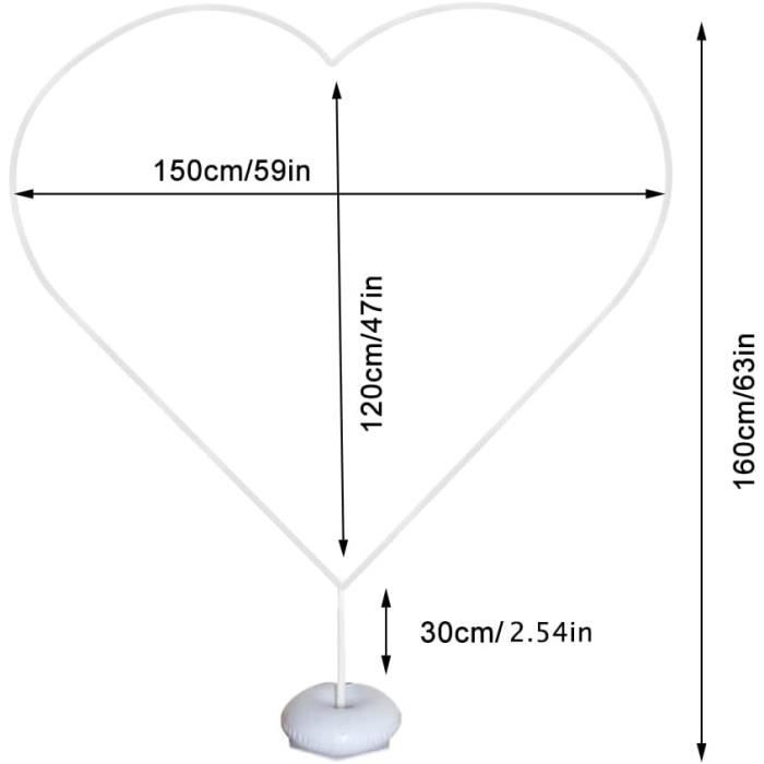 Lot 10 Poids Ballons Coeur Réutilisables + 2 Rubans 10m - Kit Décoration Fête Anniversaire