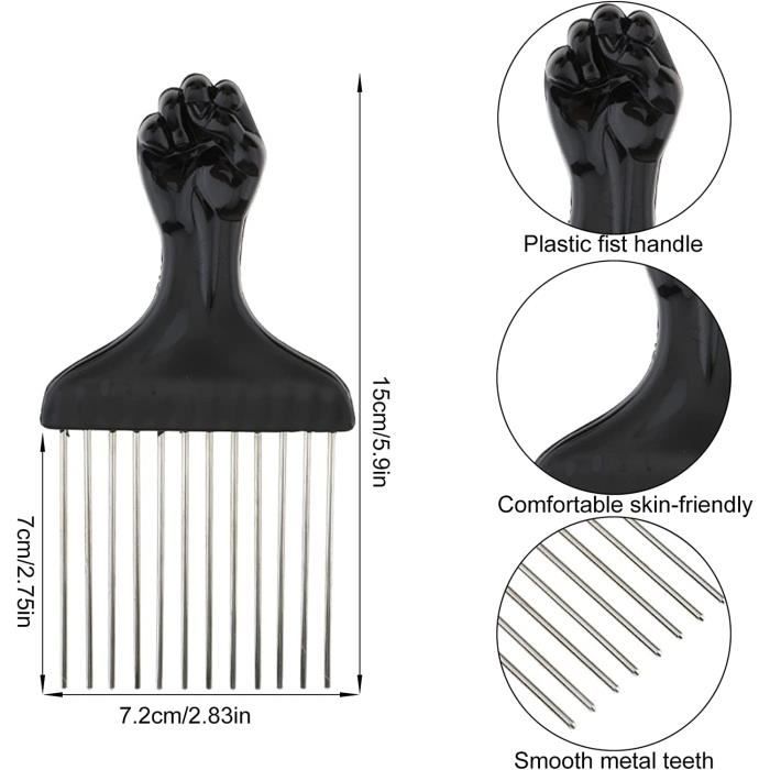 Peigne Afro 23Cms Dents Métal Eventail - SHOP HAIR