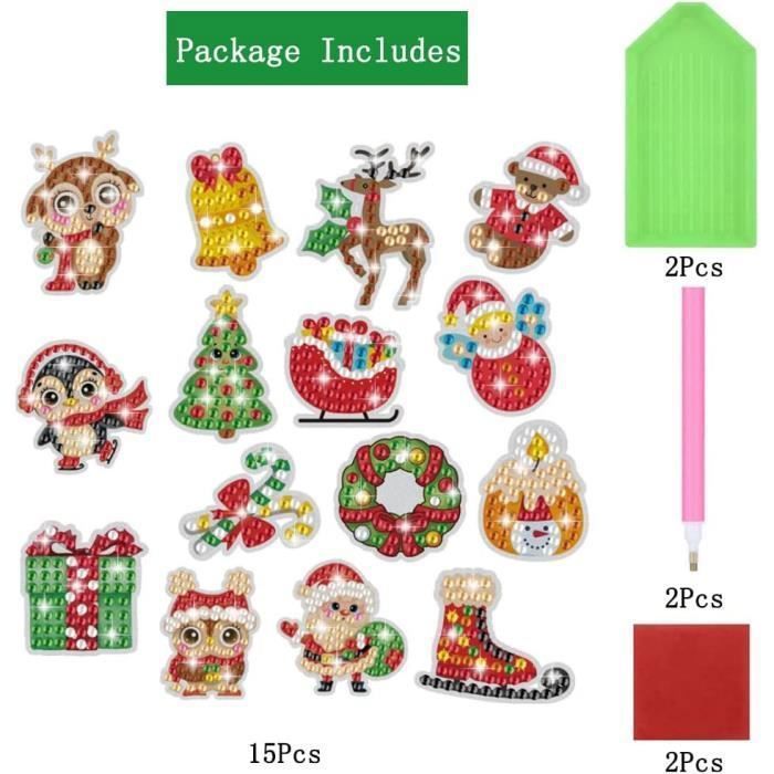 Agoer Lot De 15 Pendentif De Peinture Diamants De Noël,15