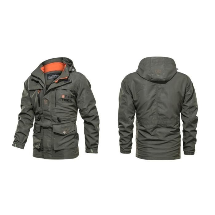 Veste Imperméable Homme Avec Capuche – Blouson Cargo Décontracté Pour Randonnée, Hiver Chaud Et Léger, Multipoches, Tailles M-5XL