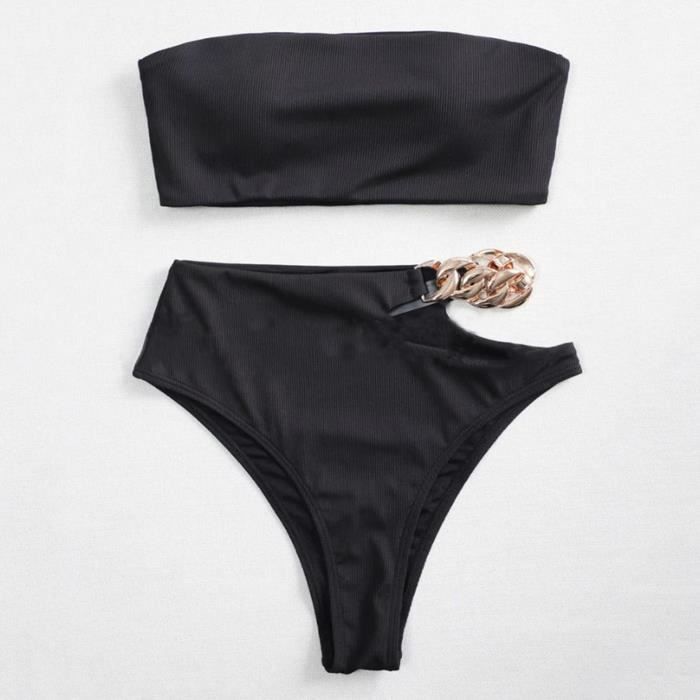 black strapless bikini set
