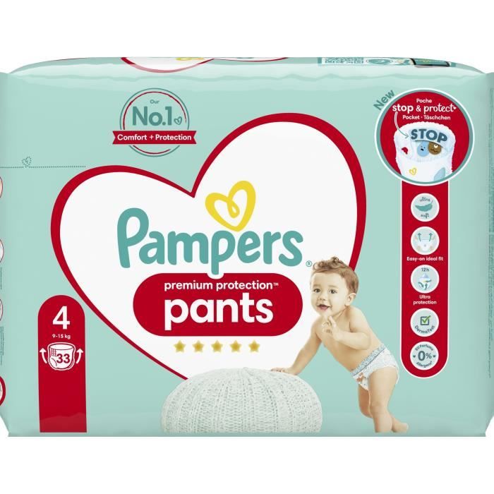 Couches Pampers Premium Protection - Taille 2 (4-8kg) - 30 couches Offrez à  votre enfant une protection optimale !