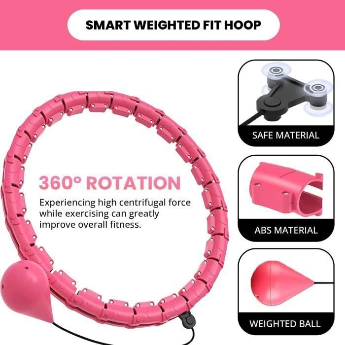 Entraînement Physique Hula Hoop Hula Hoop Massage Gym Hula Hoop 24 Amovible et Réglable Intelligent Perte de Poids pour Adultes Perte de Poids pour Enfants