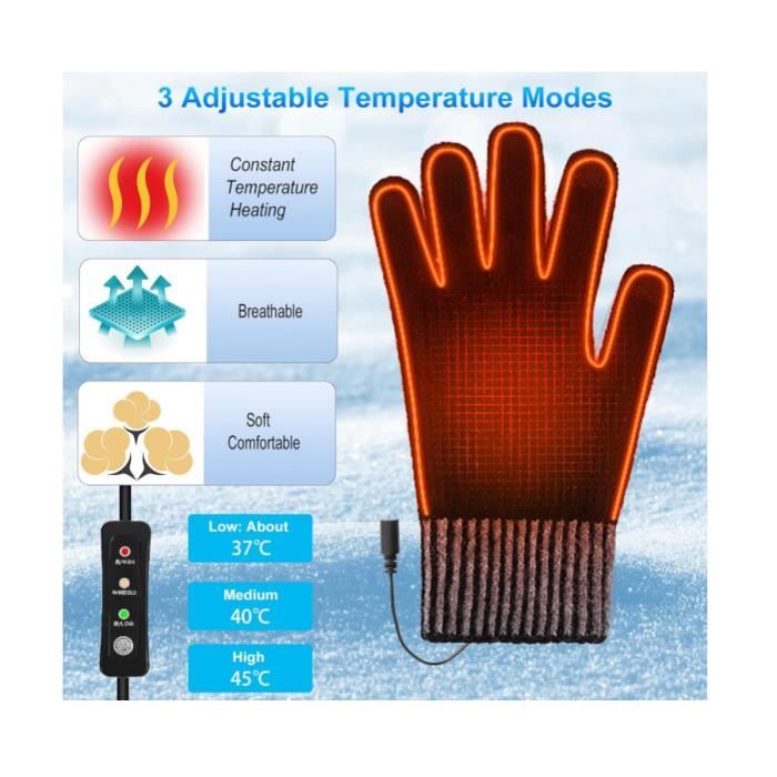 HEAT HOLDERS - Gants thermiques d'hiver chauds en tricot avec doublure polaire pour femme, crème, M/L