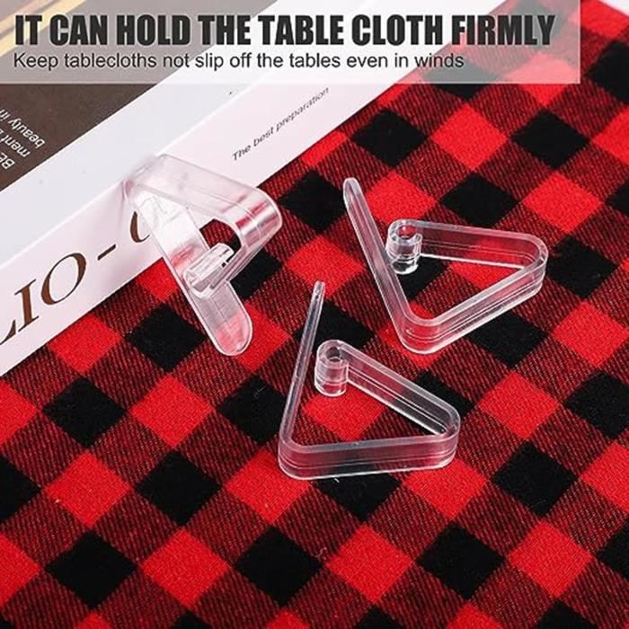 Lot De 10 Pinces à Nappe Transparentes En Plastique - Pour Tables Épaisses - Idéal Extérieur, Mariage, Pique-nique