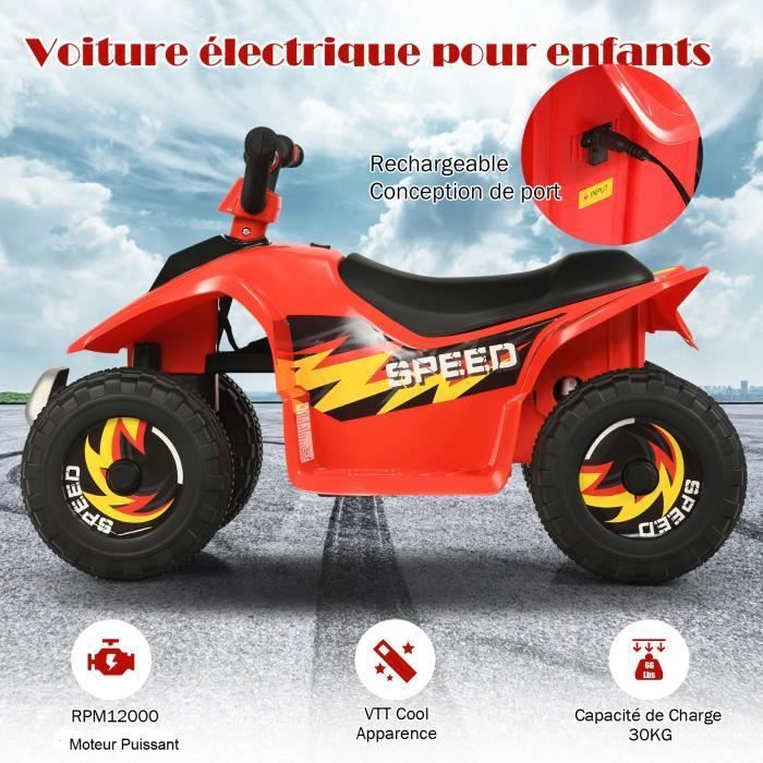 GOPLUS Voiture Quad Buggy Électrique Enfant 3-7 Ans 12V avec 2 Vitesses