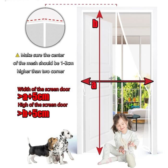 Toile Moustiquaire Aimantée, 100X220Cm Baie Vitrée, Enroulable