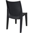 Chaises empilables effet rotin DMORA - Made in Italy - Anthracite - Jardin - Design - 48x55x86 cm-3