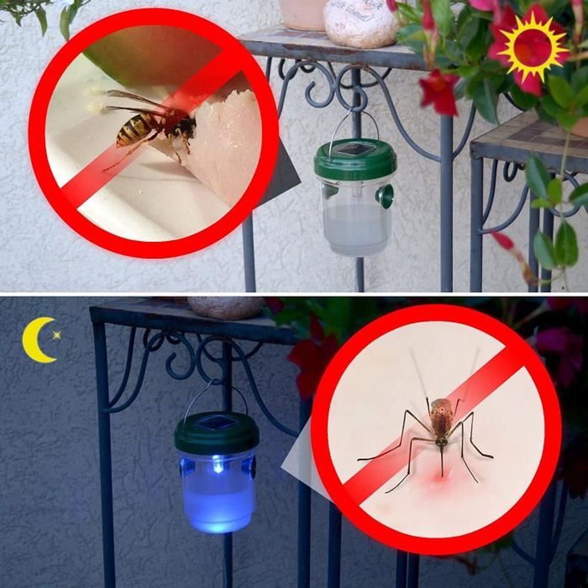 Les guêpes piège et Moustiques Piège Avec Solaire DEL Alma Garden piège moustiques guêpe 
