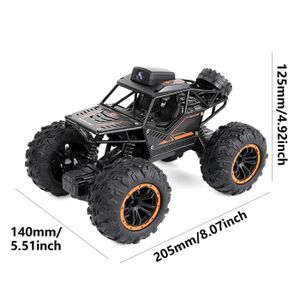Jiakora Voiture RC 1:12 Tout-Terrain – Coque Métal, Phares LED, 4x4, 20 Km/h, Batteries Rechargeables – Cadeau 8-12 Ans
